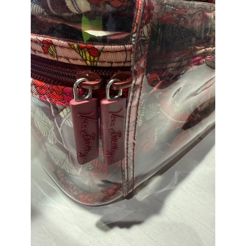 Vera Bradley 4 Pc Cosmetic Travel Organizer Set Floral Clear Makeup Case Bag